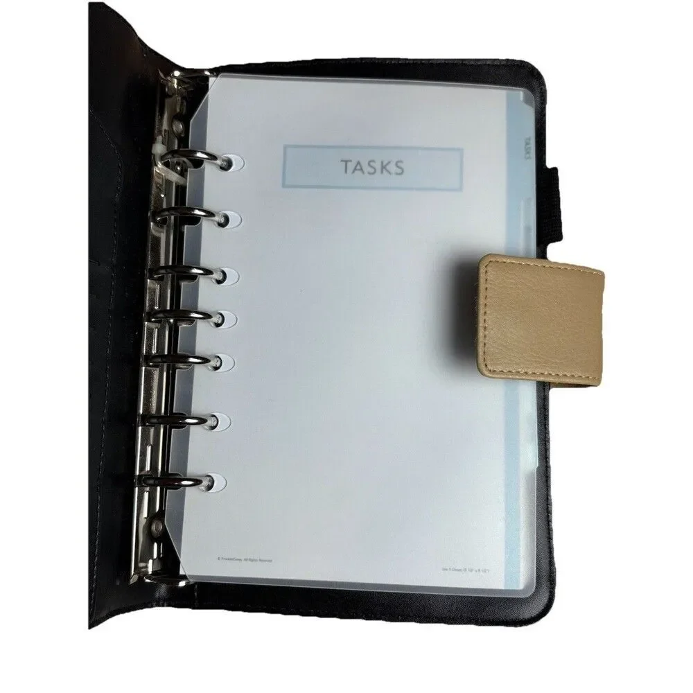 Franklin Covey 365 Beige Planner Organizer 7 Ring Binder Faux Leather Work
